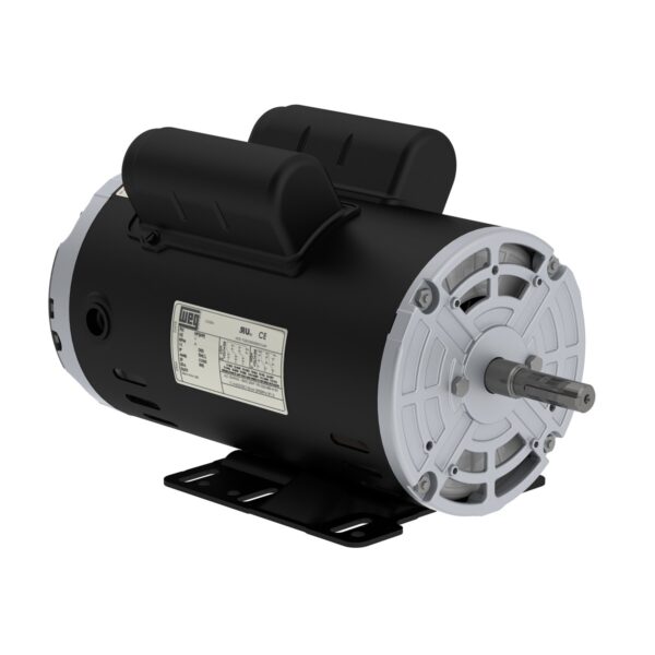 WEG Rolled Steel Motor - 2HP, 115/230V - 1Ph, 60 Hz, 1730RPM, ODP, Foot-mounted, Model 00218OT1B56-S